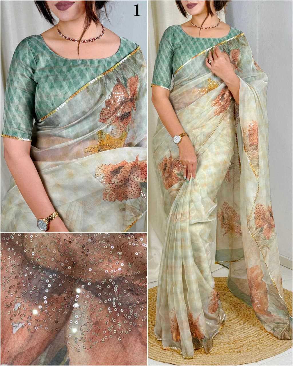 SEQUINS WORK SAREE