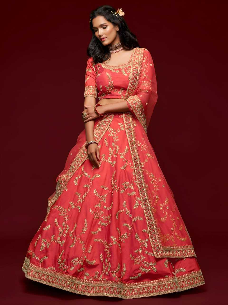 RED LEHENGA