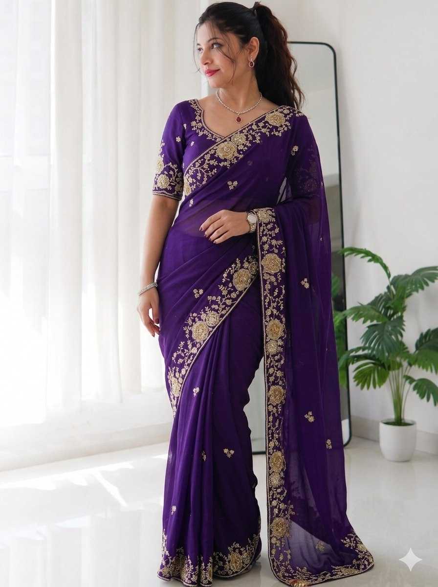 PURPLE SILK SAREES
