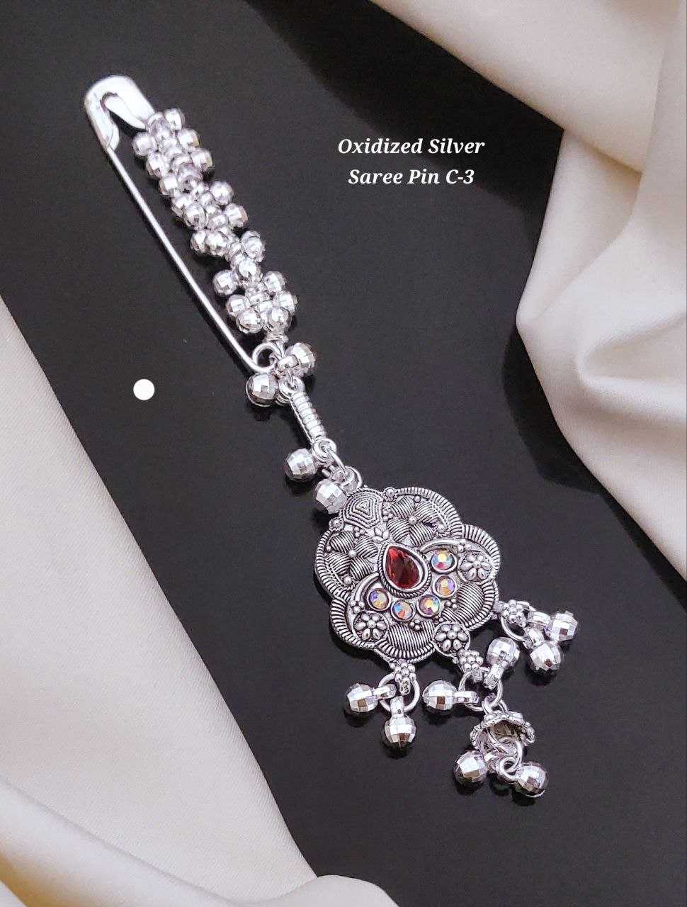 YNF Wholesale Brass Silver Saree Pin KESH193 | Surat Manufacturer