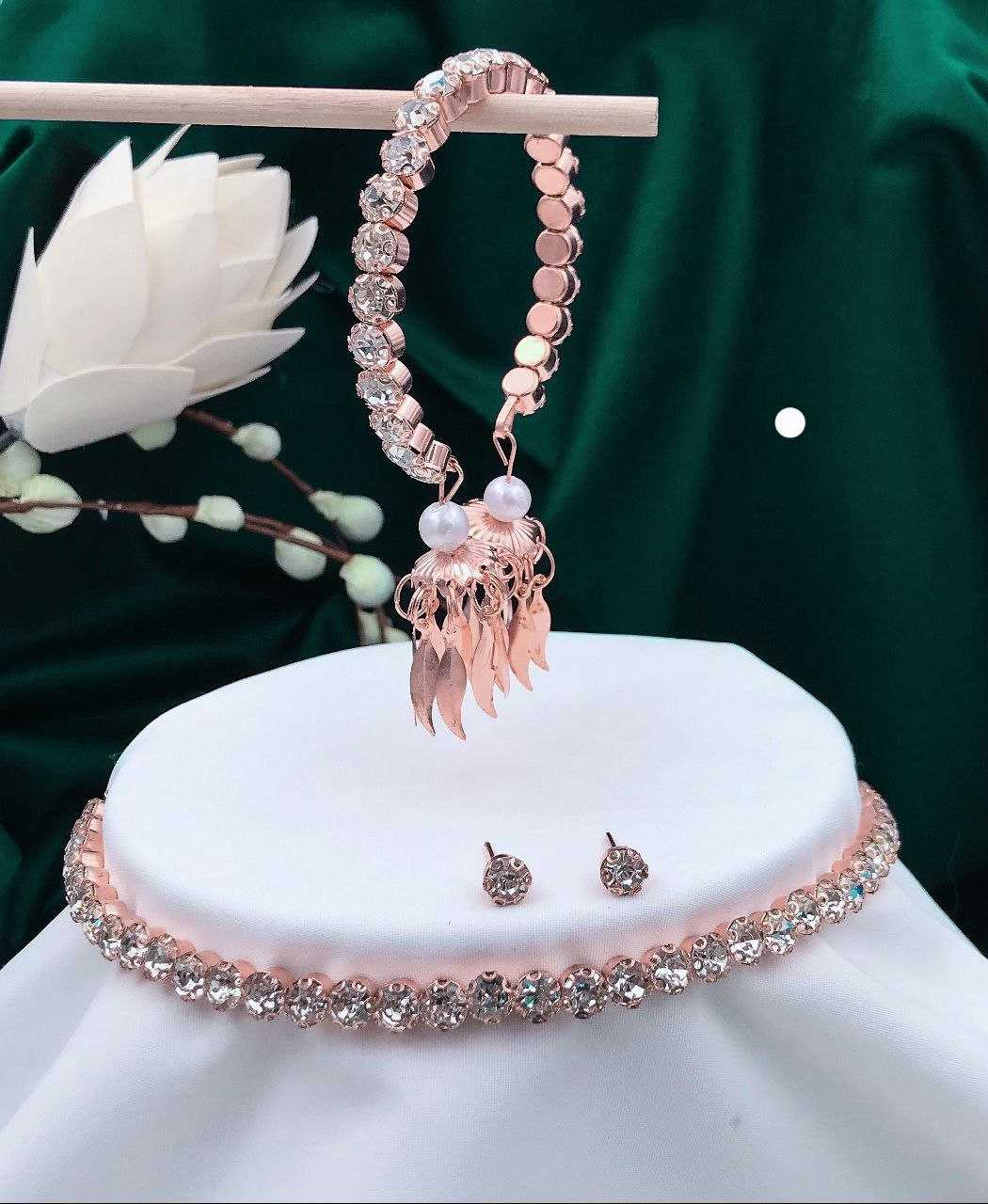 YNF Wholesale Brass AD Diamond Necklace KESH193 | Surat Manufacturer