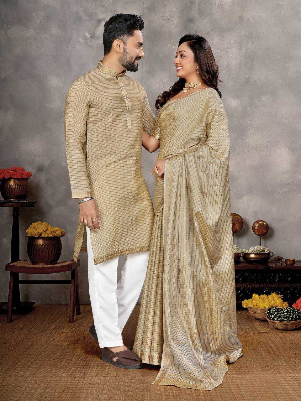 YNF Wholesale Jacquard Couple Matching Ethnic Outfits KESH620 Man~Mohini-2 | Surat Manufacturer
