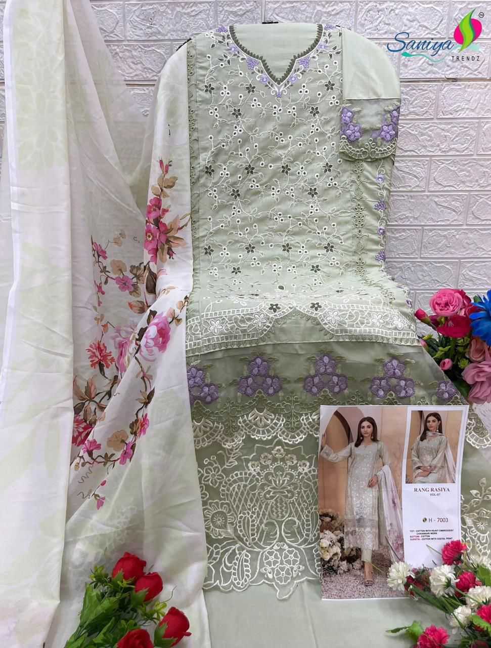 YNF Wholesale Cotton Unstitched Suits KESH586 SANIYA RANGRASIYA chikankari vol -07 | Surat Manufacturer