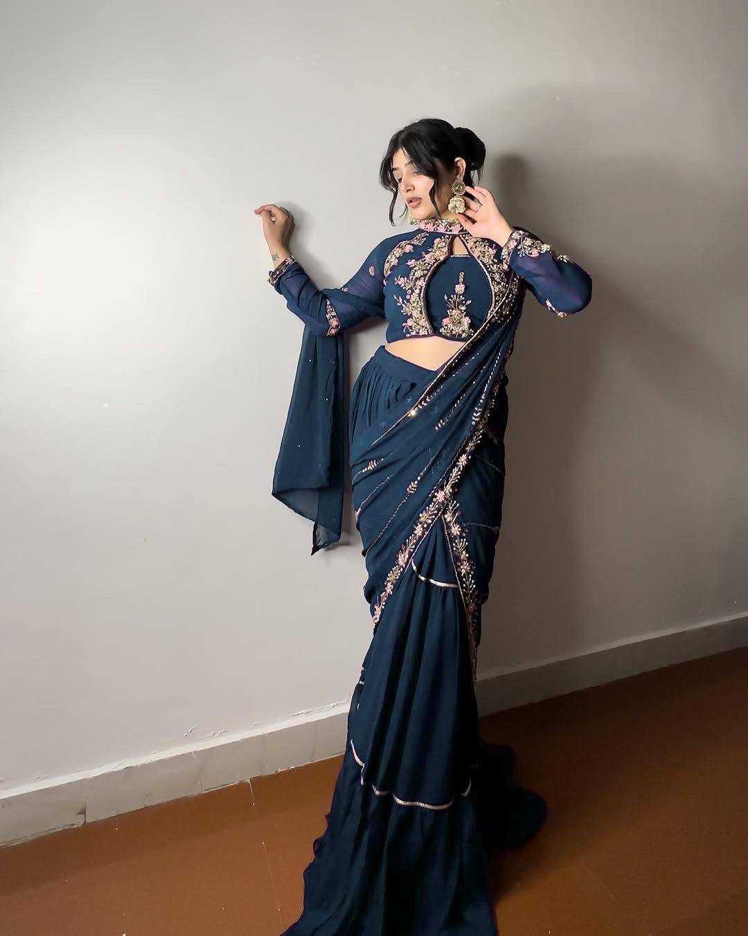 YNF Wholesale Faux Georgette Lehenga Sarees RIN110 280 | Surat Manufacturer