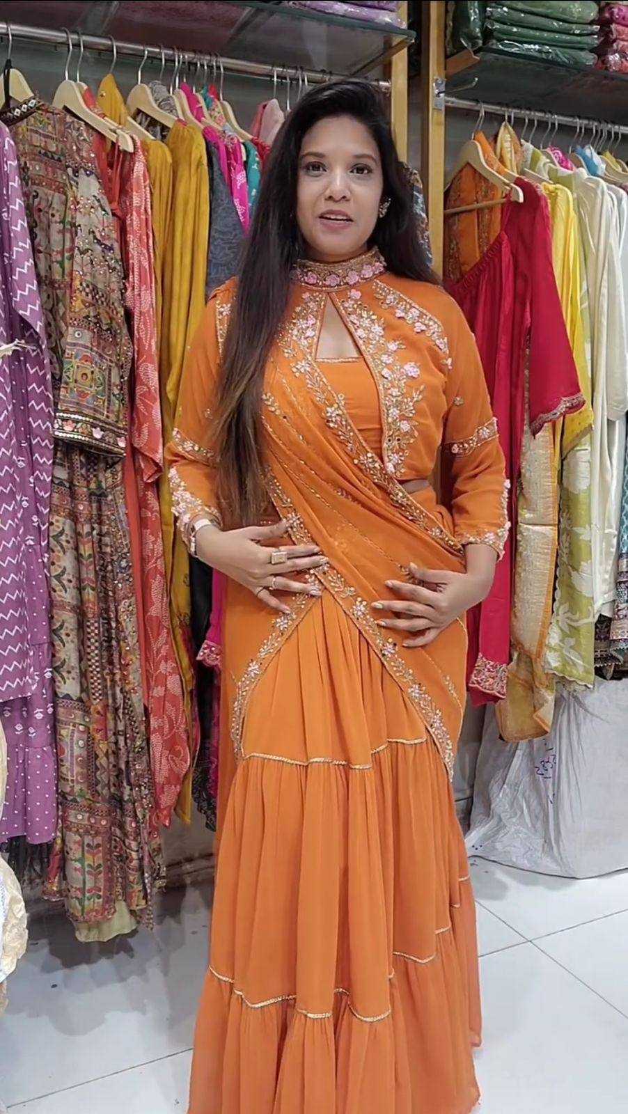 YNF Wholesale Faux Georgette Lehenga Sarees RIN110 280 | Surat Manufacturer