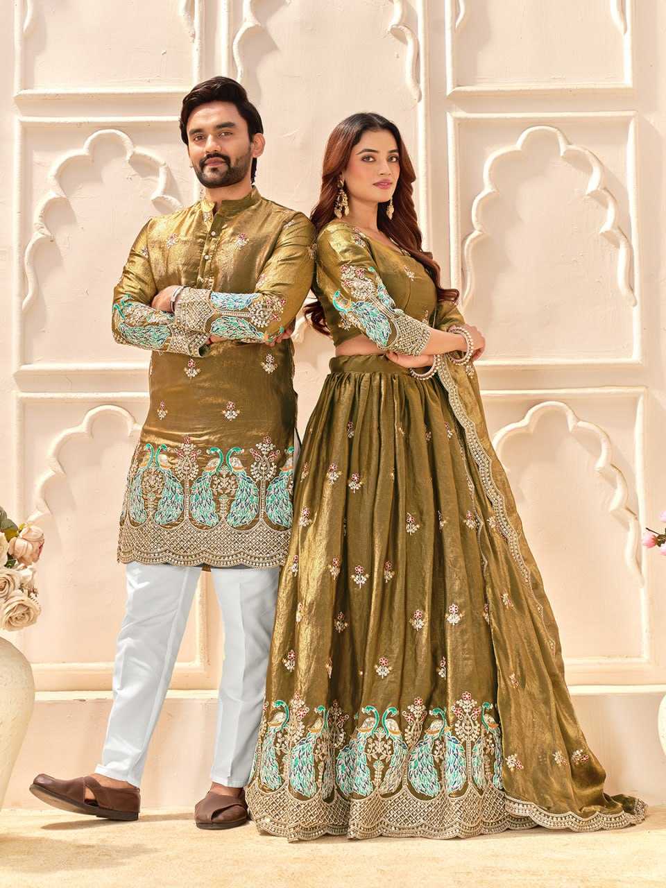 YNF Wholesale FENDY Couple Matching Ethnic Outfits RIN131 07 | Surat Manufacturer