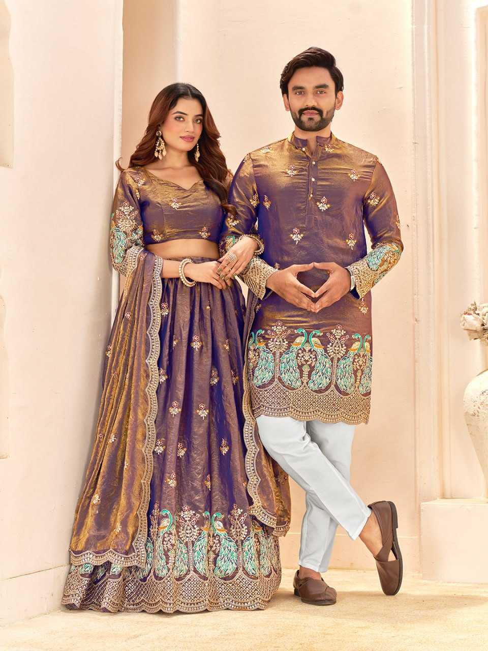 YNF Wholesale FENDY Couple Matching Ethnic Outfits RIN131 07 | Surat Manufacturer