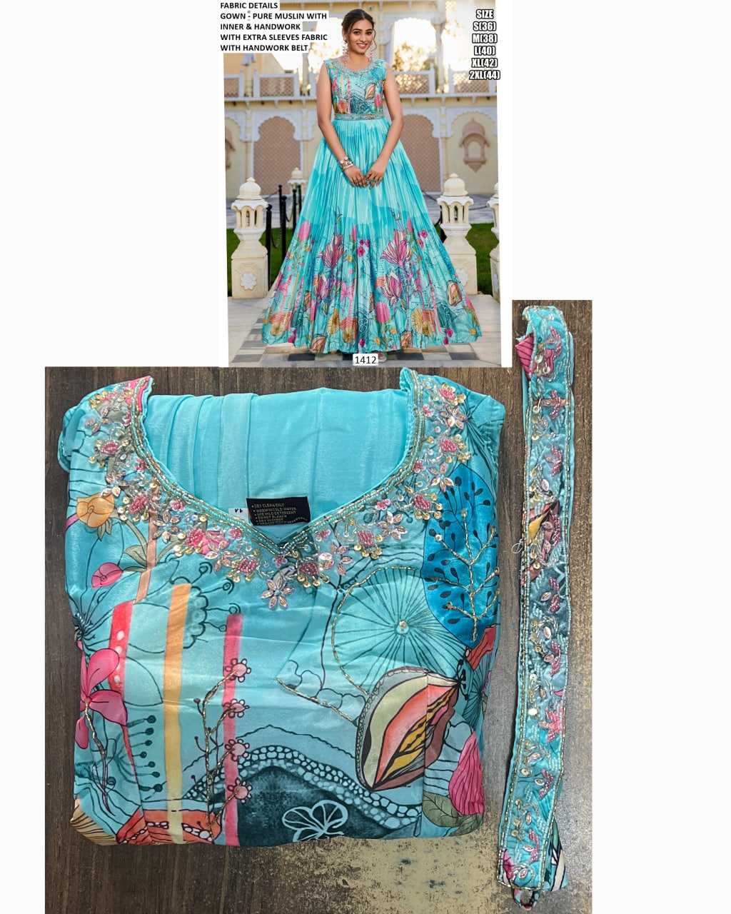 YNF Wholesale Heavy Muslin Fancy Gowns KESH481 SAHIL | Surat Manufacturer