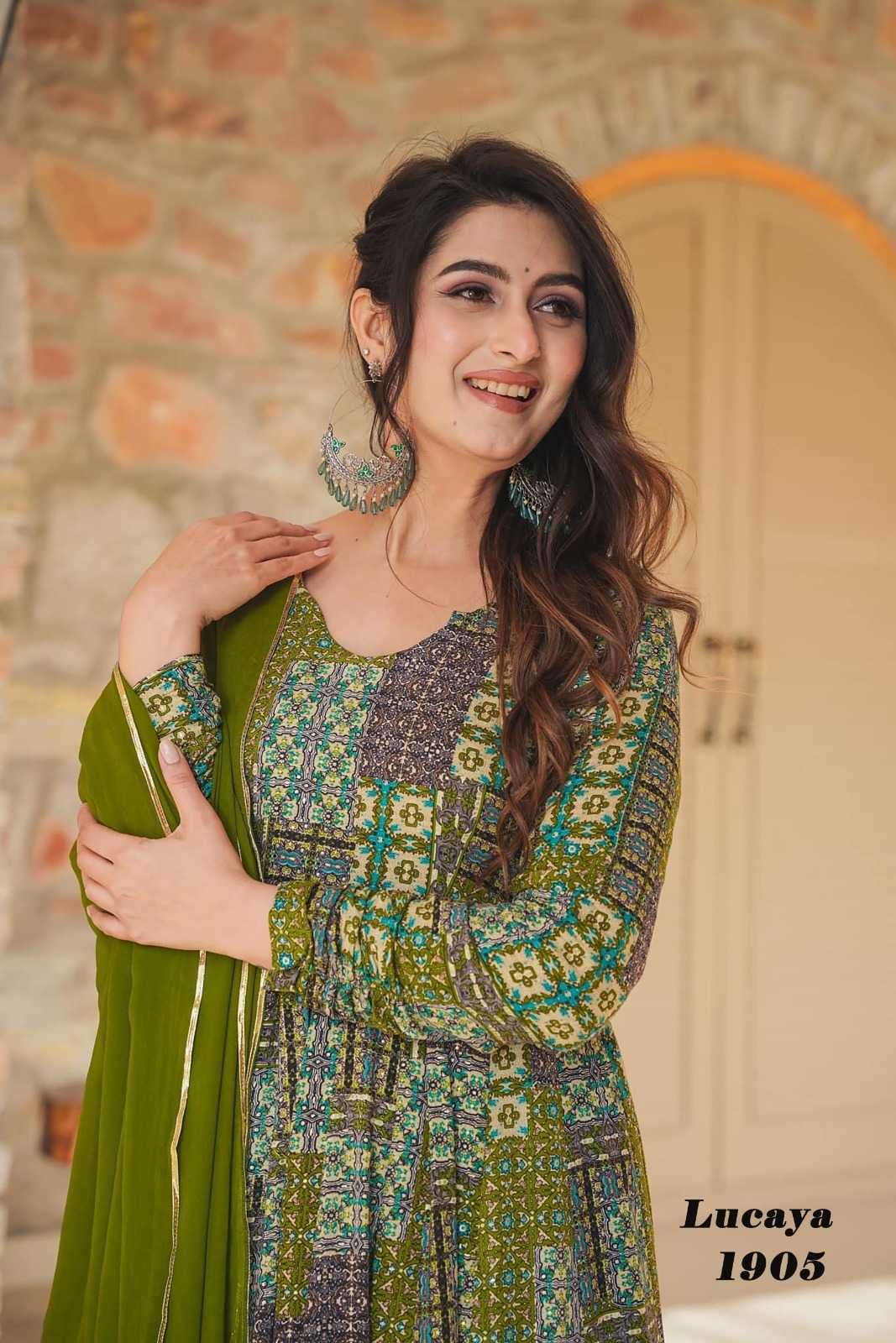 YNF Wholesale Heavy Rayon Fancy Gowns KESH530 LUCAYA VOL-19 1901 | Surat Manufacturer