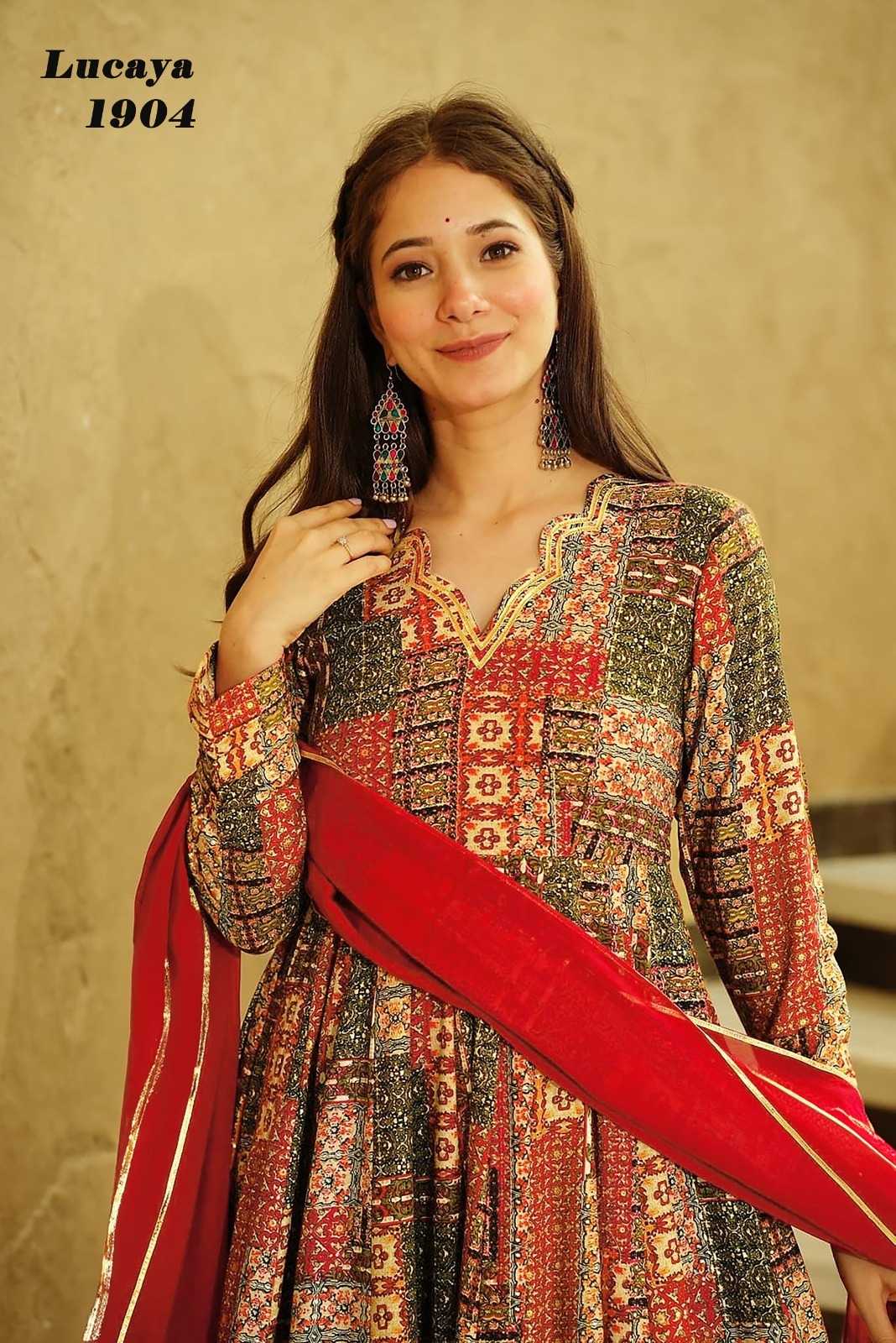 YNF Wholesale Heavy Rayon Fancy Gowns KESH530 LUCAYA VOL-19 1901 | Surat Manufacturer