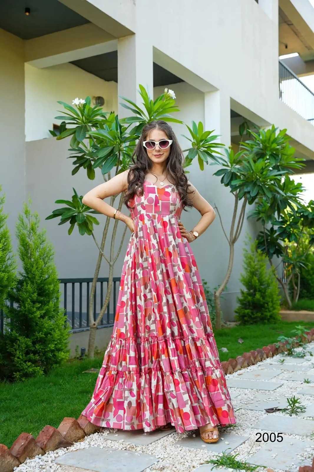 YNF Wholesale Heavy Rayon Long Gowns KESH530 LUCAYA VOL-20 2001 | Surat Manufacturer