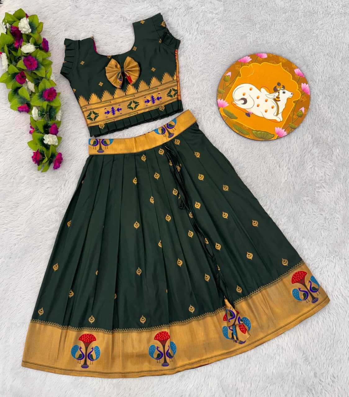 YNF Wholesale Paithani Silk Kids Lehenga RIN235 PAITHANI | Surat Manufacturer