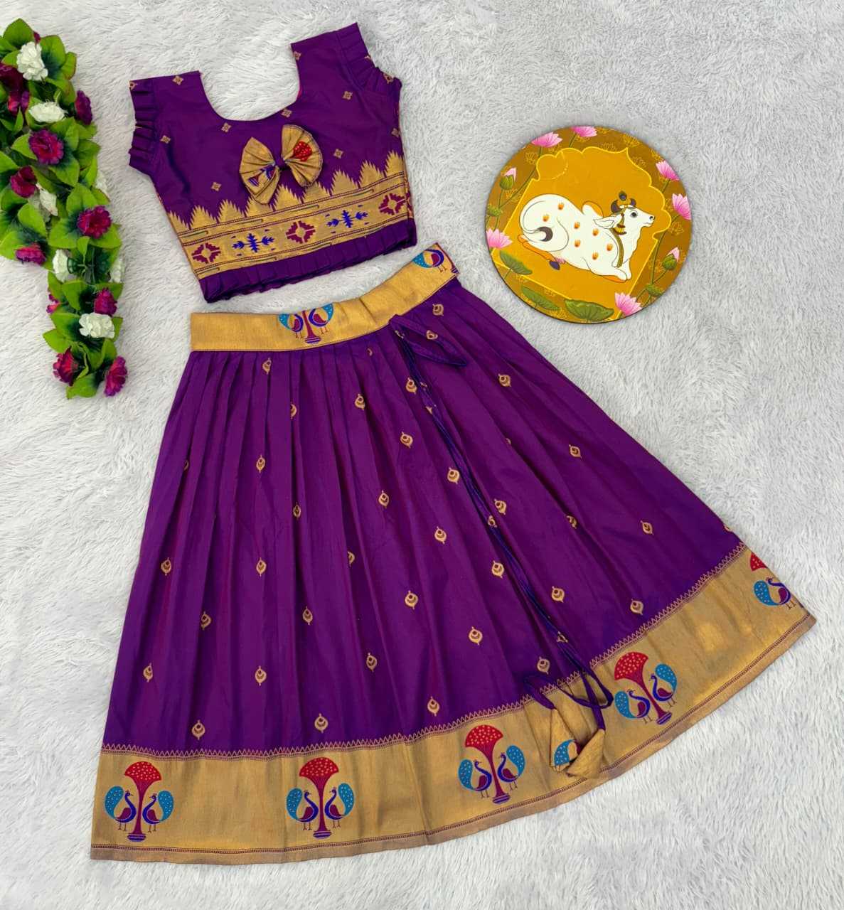 YNF Wholesale Paithani Silk Kids Lehenga RIN235 PAITHANI | Surat Manufacturer