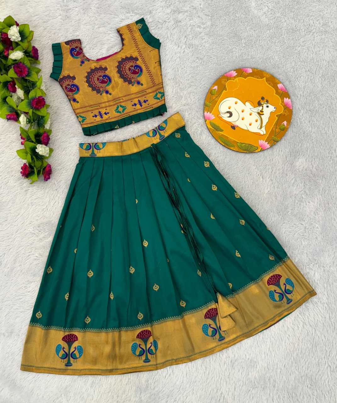 YNF Wholesale Paithani Silk Kids Lehenga RIN235 PAITHANI | Surat Manufacturer