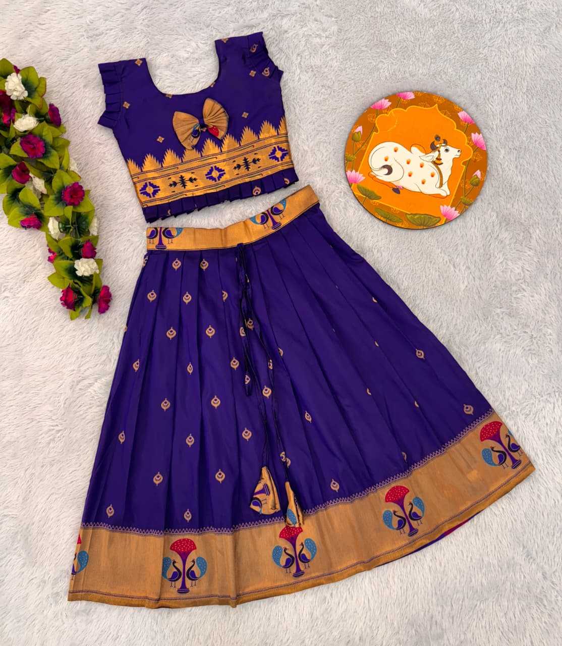 YNF Wholesale Paithani Silk Kids Lehenga RIN235 PAITHANI | Surat Manufacturer