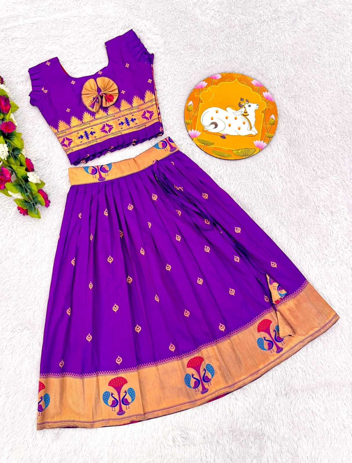 YNF Wholesale Paithani Silk Kids Lehenga RIN235 PAITHANI | Surat Manufacturer