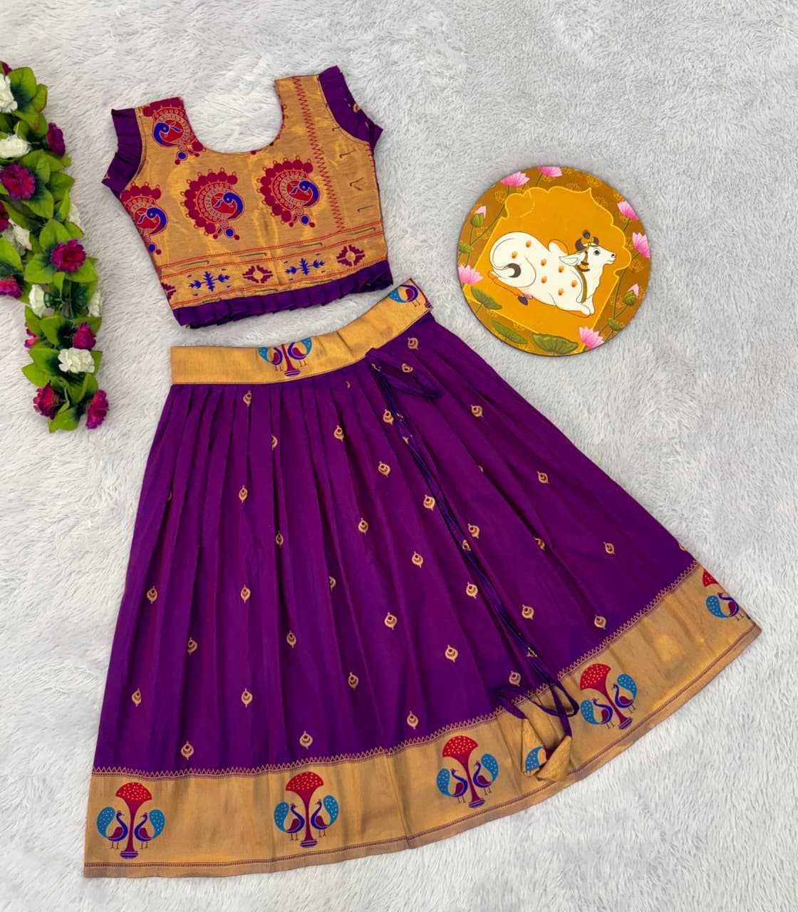YNF Wholesale Paithani Silk Kids Lehenga RIN235 PAITHANI | Surat Manufacturer