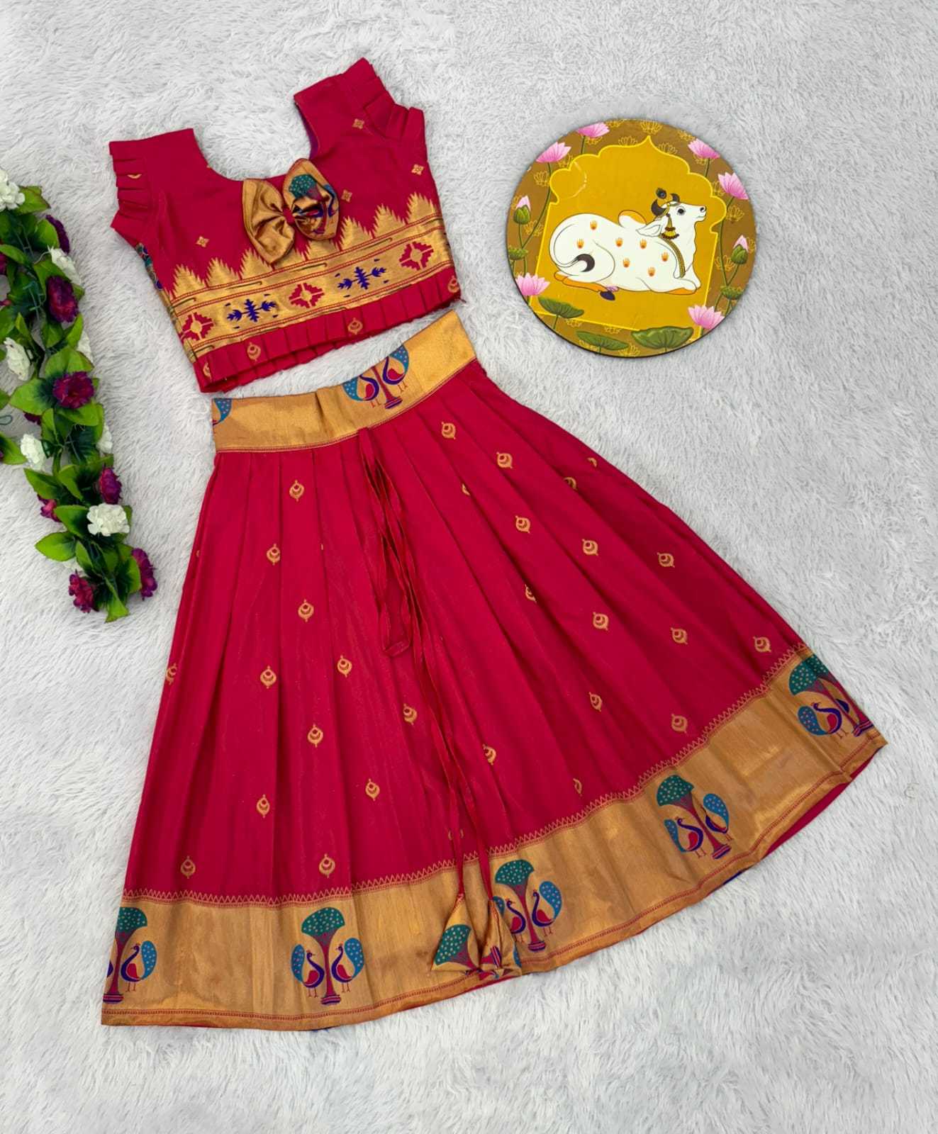 YNF Wholesale Paithani Silk Kids Lehenga RIN235 PAITHANI | Surat Manufacturer