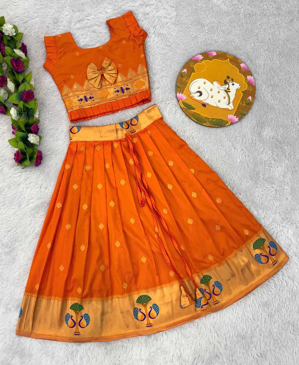YNF Wholesale Paithani Silk Kids Lehenga RIN235 PAITHANI | Surat Manufacturer