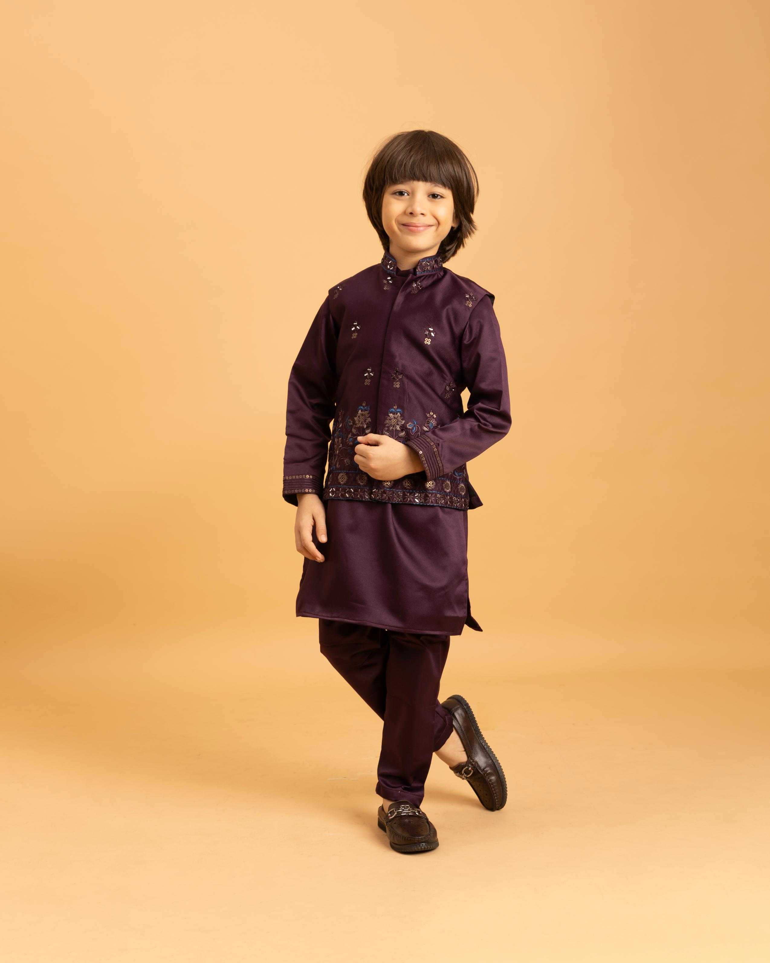 Ynf Satin  Kids Wear Wholesale Boys Kurta Pyjama Kids Kurta Pajama Baby Boy Kurta Set Manufacturer - YNF Online
