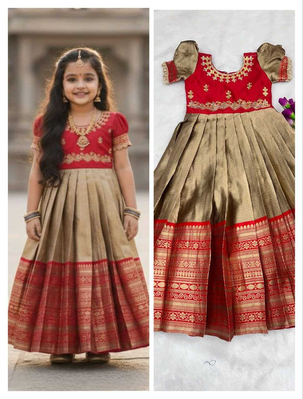 YNF Wholesale Silk Kids Gown RIN161 MANYA | Surat Manufacturer