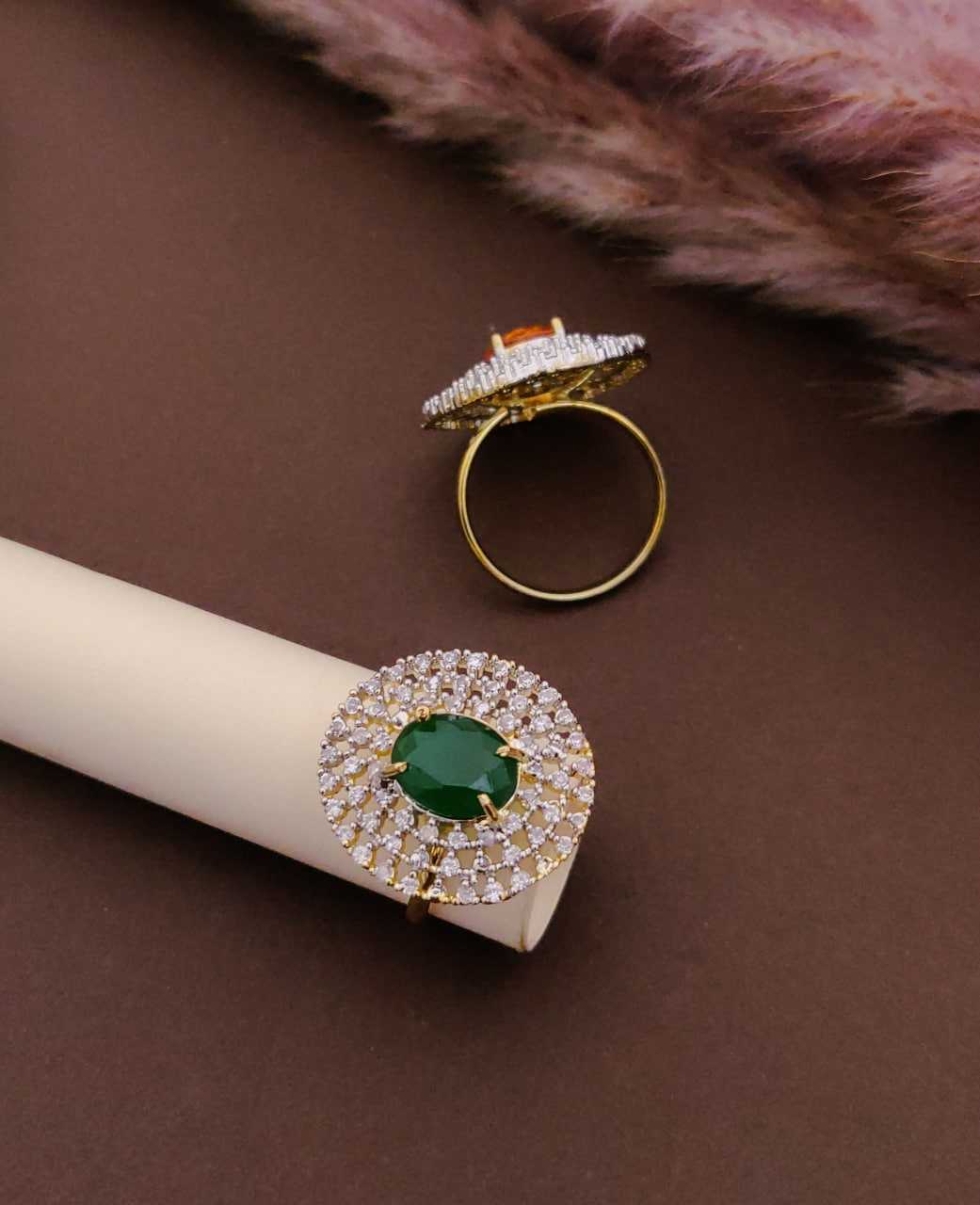 YNF Wholesale Brass AD Diamond Rings KESH191 128 | Surat Manufacturer