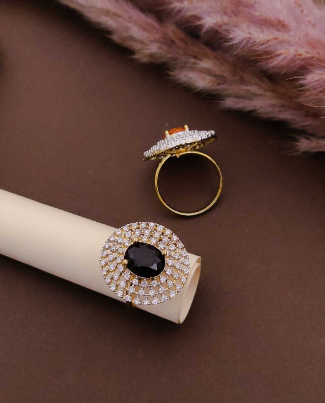 YNF Wholesale Brass AD Diamond Rings KESH191 128 | Surat Manufacturer