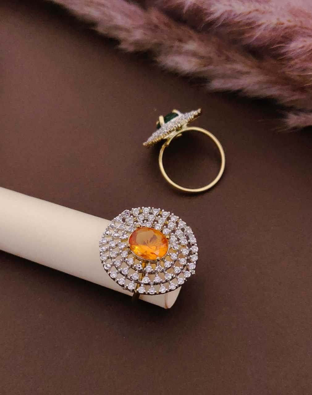 YNF Wholesale Brass AD Diamond Rings KESH191 128 | Surat Manufacturer