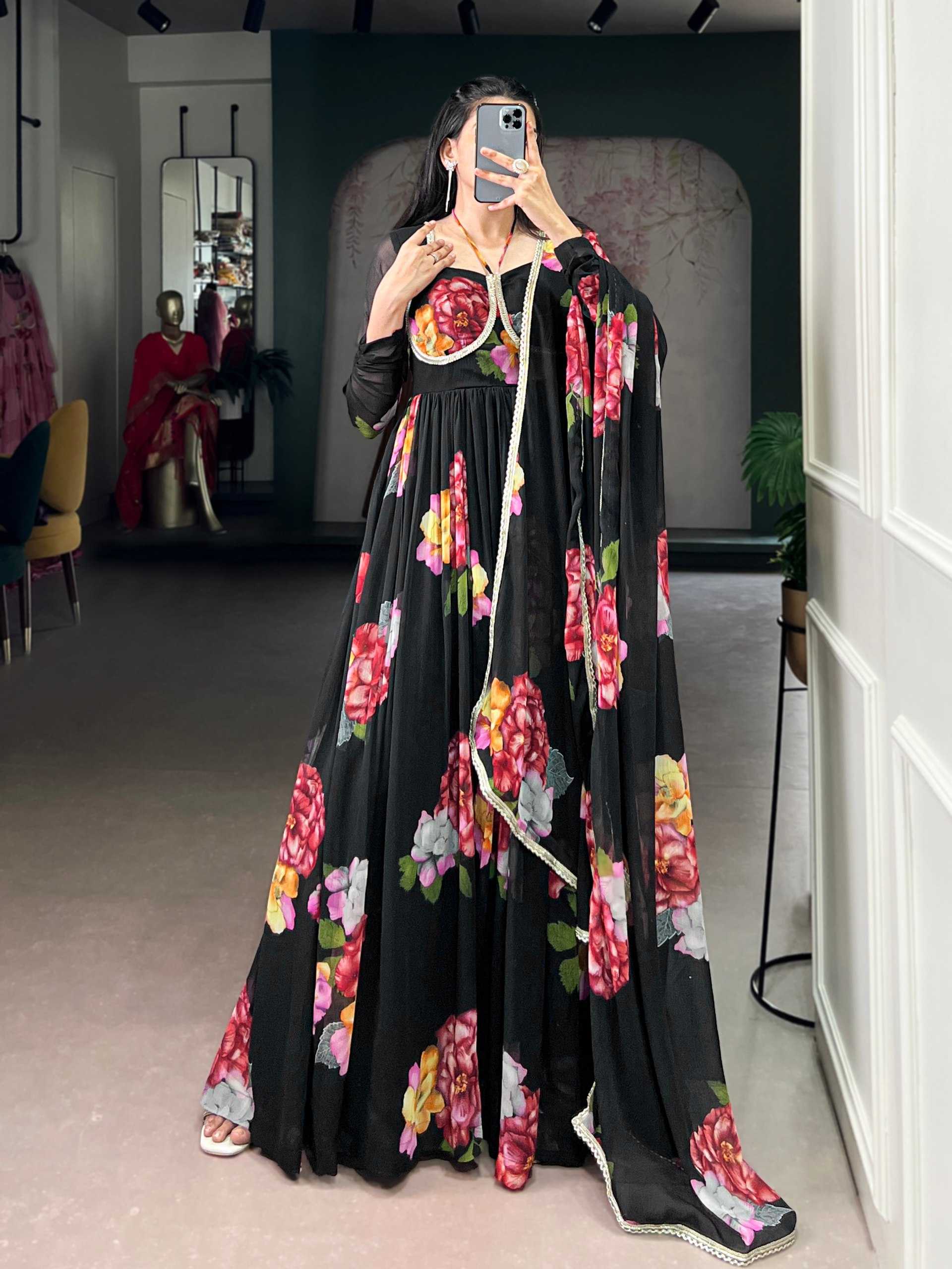 YNF Wholesale Chiffon Gown With Dupatta KESH134 5103 | Surat Manufacturer