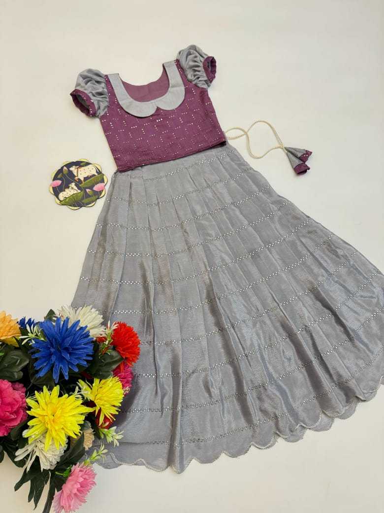 YNF Wholesale Chinon Kids Lehenga RIN235 Mukiesh | Surat Manufacturer