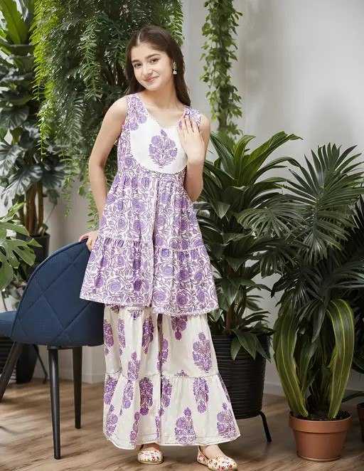 YNF Wholesale Cotton Kids Sharara KESH642 011 | Surat Manufacturer