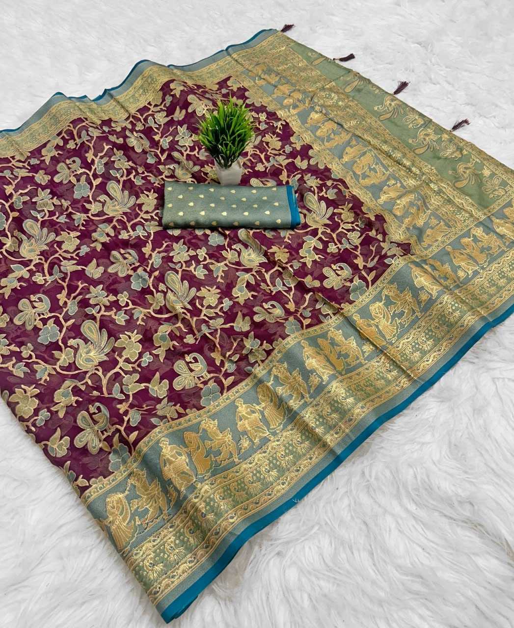 YNF Wholesale Dull Moss Designer Sarees KESH441 Chandrakala 2 | Surat Manufacturer