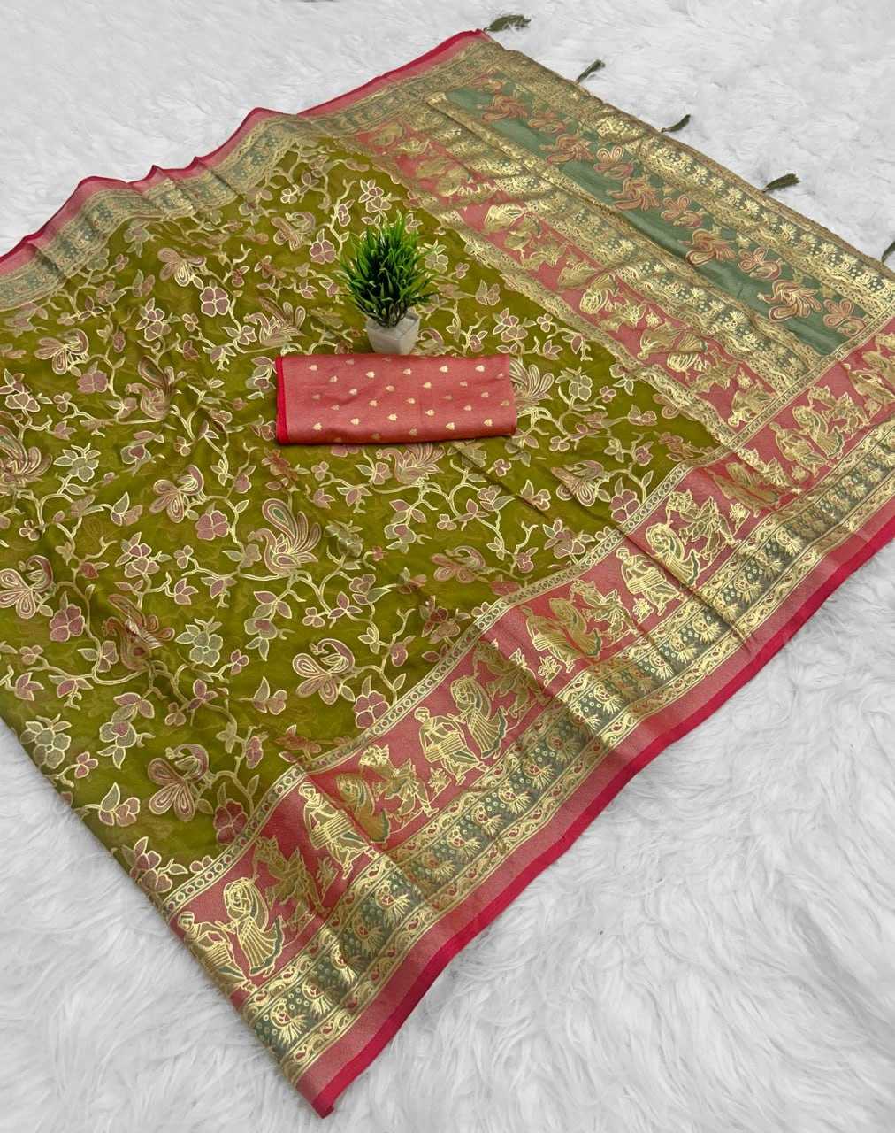 YNF Wholesale Dull Moss Designer Sarees KESH441 Chandrakala 2 | Surat Manufacturer