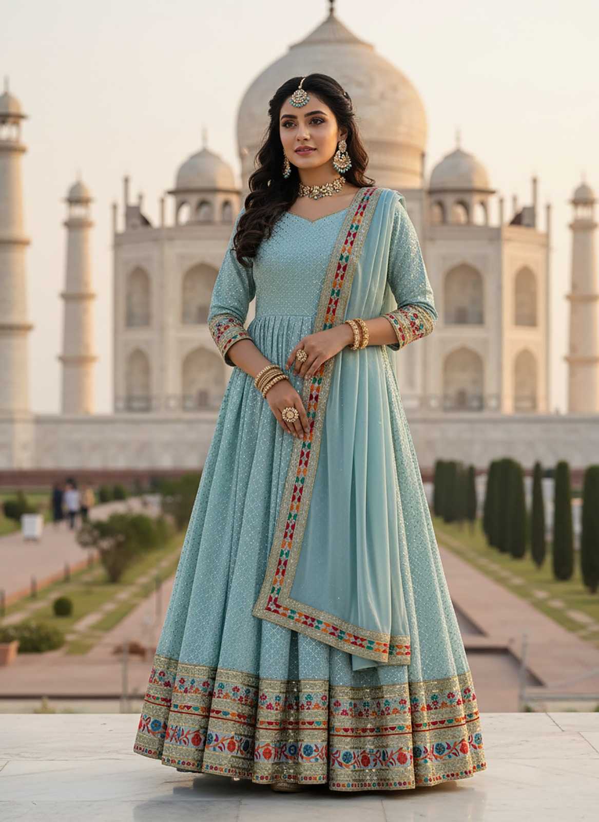 YNF Wholesale Faux Georgette Anarkali Gown KESH530 KB 3307 | Surat Manufacturer