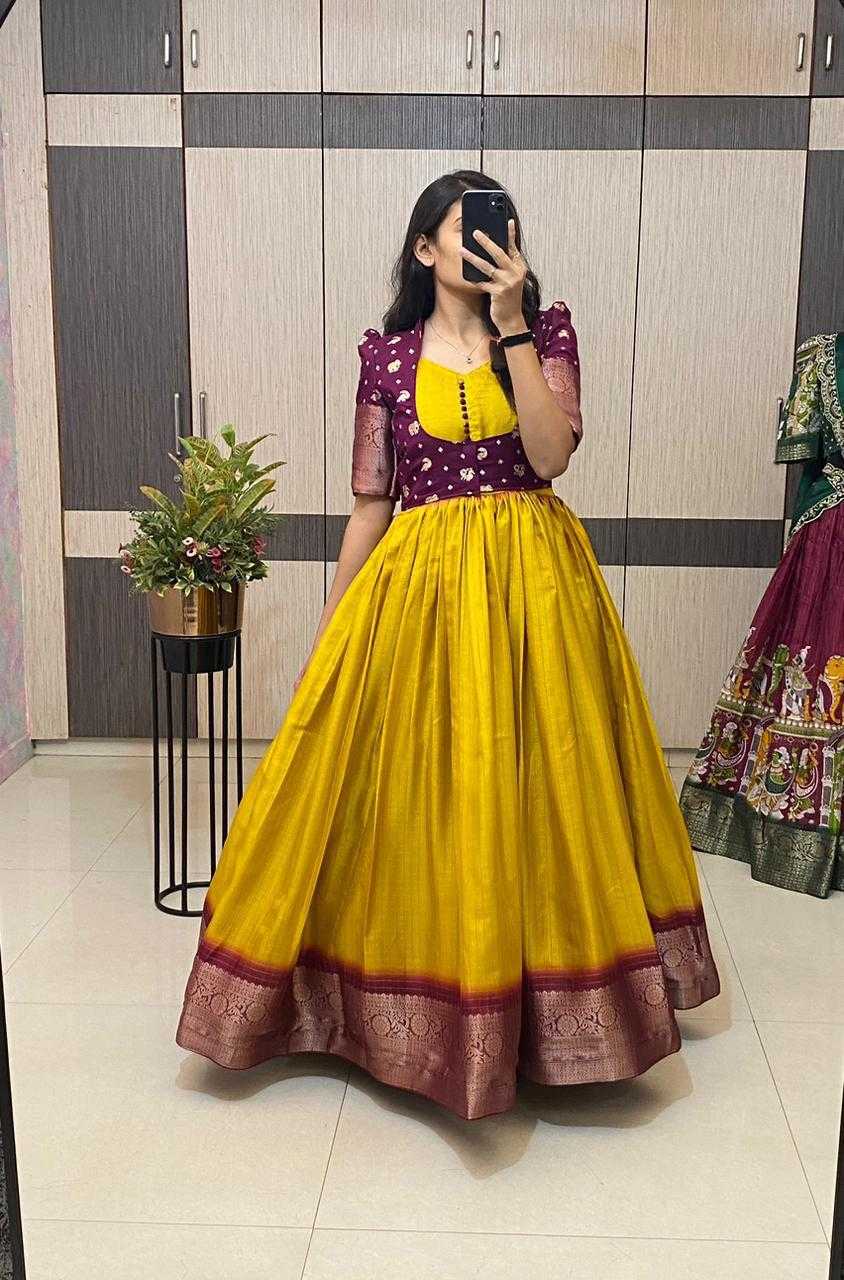 YNF Wholesale Jacquard Party Wear Gowns KESH503 8147 | Surat Manufacturer