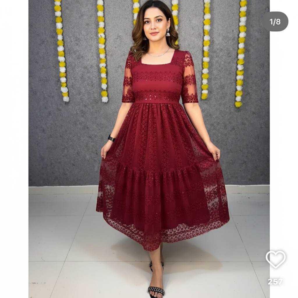 YNF Wholesale Net Dresses KESH544 SUKHI | Surat Manufacturer