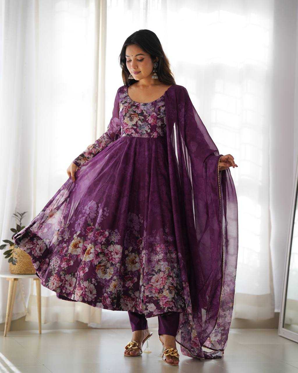YNF Wholesale Organza Anarkali Gown KESH504 261 | Surat Manufacturer