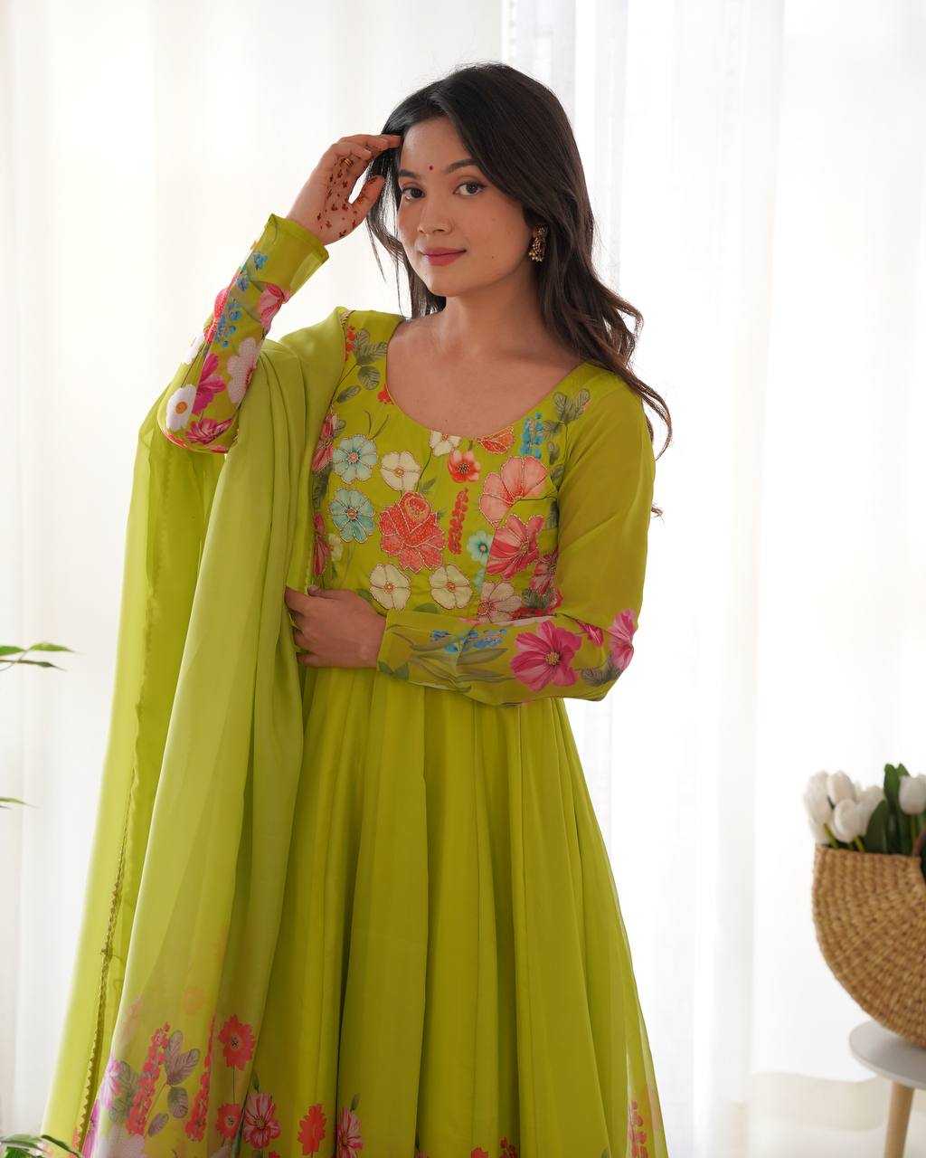 YNF Wholesale Organza Silk Anarkali Suits KESH504 LIRIL | Surat Manufacturer