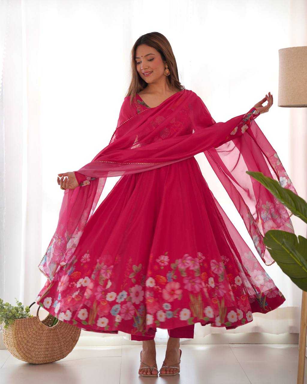 YNF Wholesale Organza Silk Anarkali Suits KESH504 LIRIL | Surat Manufacturer