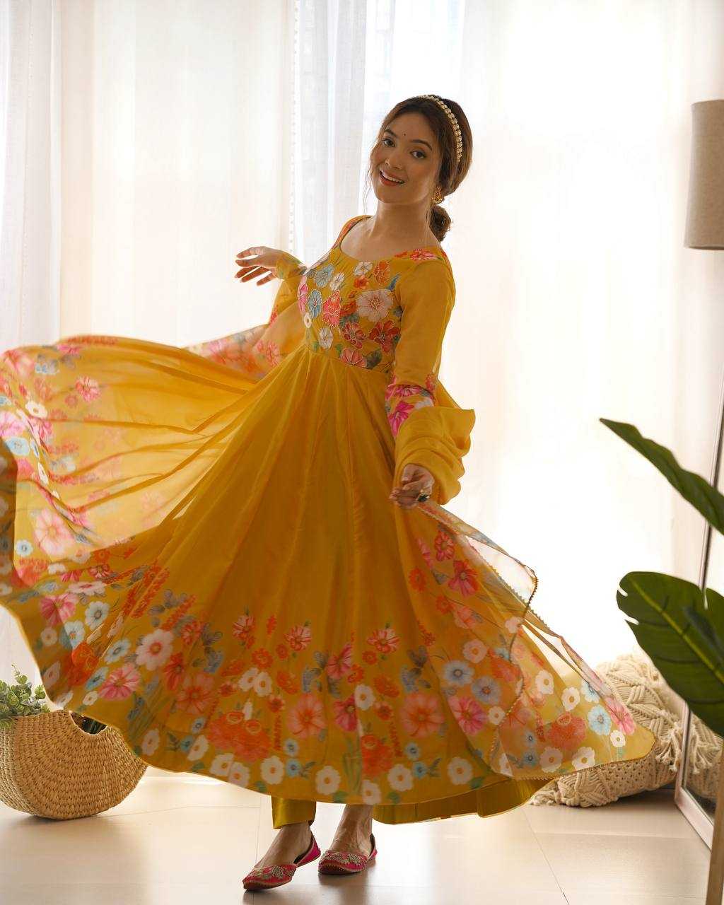 YNF Wholesale Organza Silk Anarkali Suits KESH504 LIRIL | Surat Manufacturer