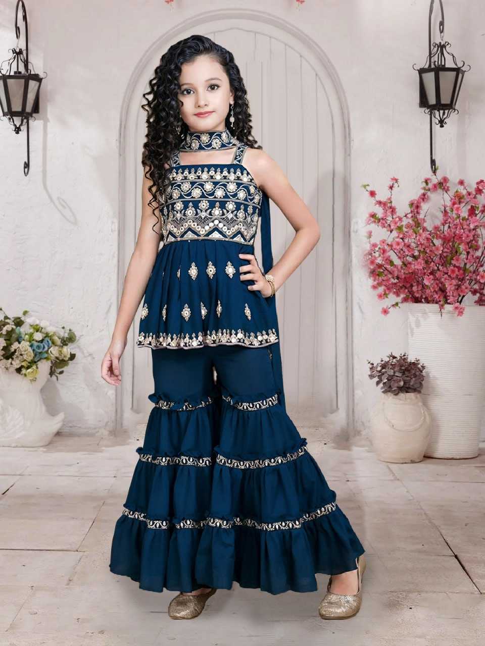 YNF Wholesale Poly Crepe Kids Sharara KESH642 SUHANI | Surat Manufacturer