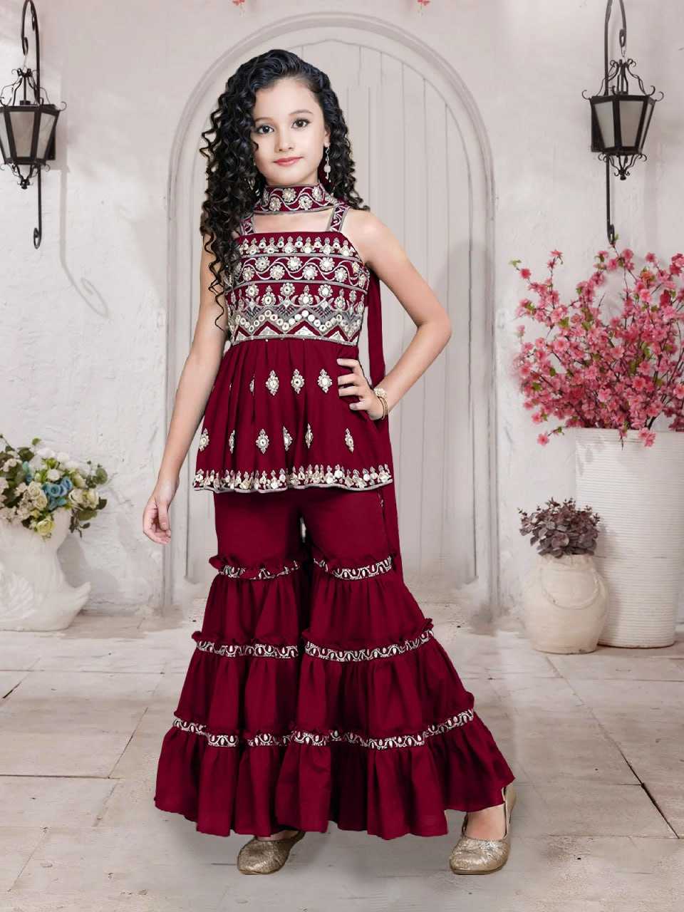 YNF Wholesale Poly Crepe Kids Sharara KESH642 SUHANI | Surat Manufacturer