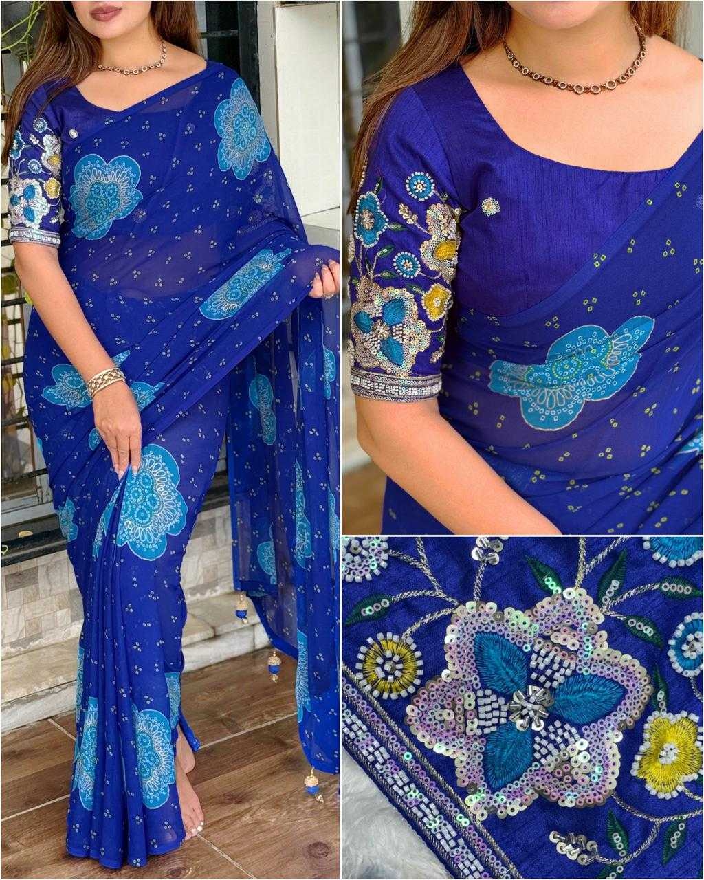 YNF Wholesale Premium Georgette Designer Sarees KESH501 Rani | Surat Manufacturer