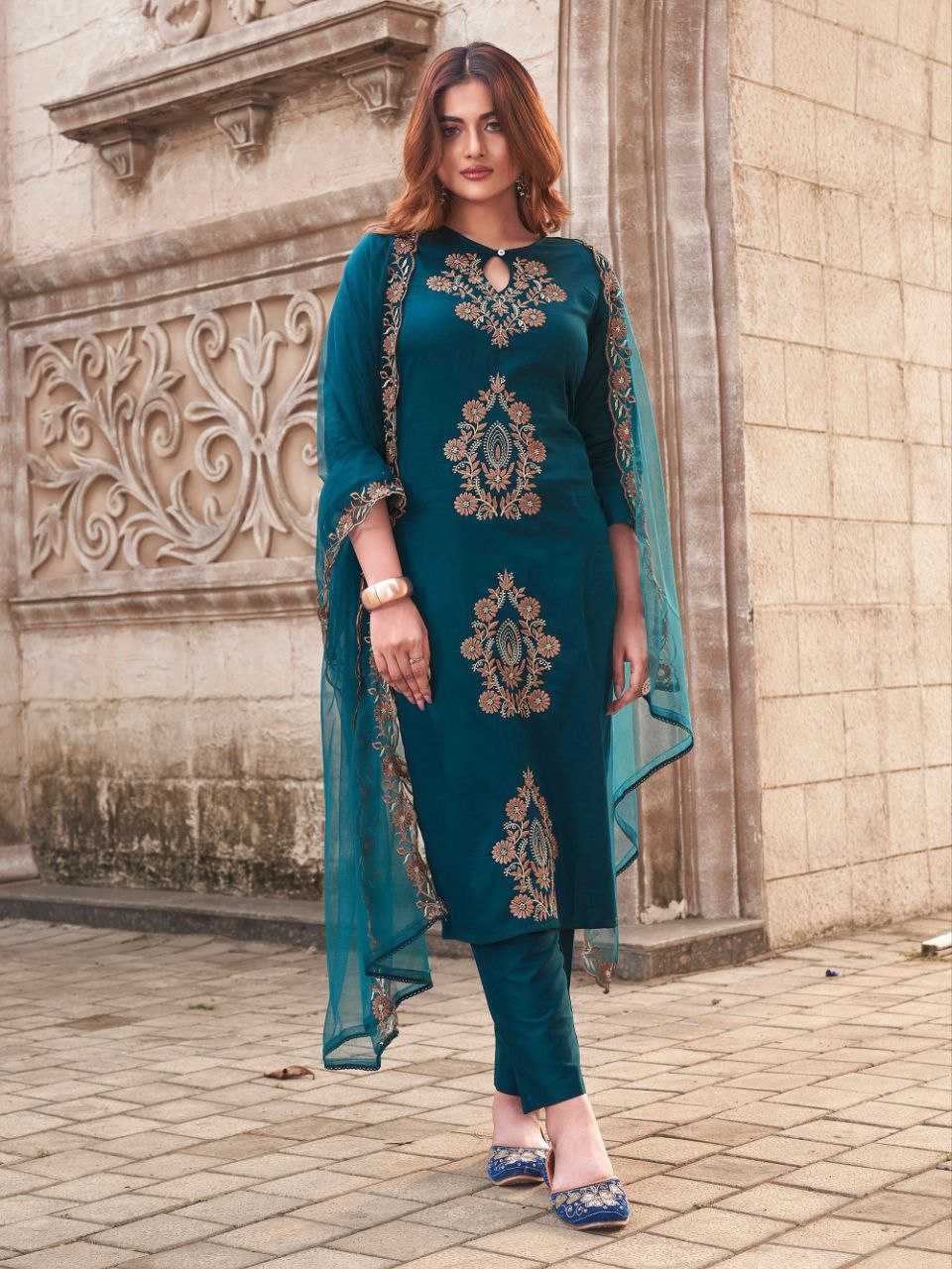 YNF Wholesale Pure Viscos Embroidery Suits KESH529 | Surat Manufacturer