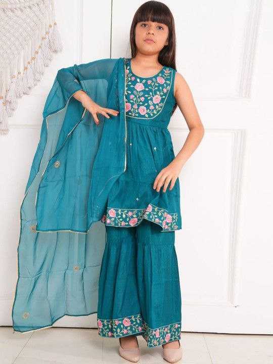 YNF Wholesale Silk Kids Sharara KESH642 UMA | Surat Manufacturer