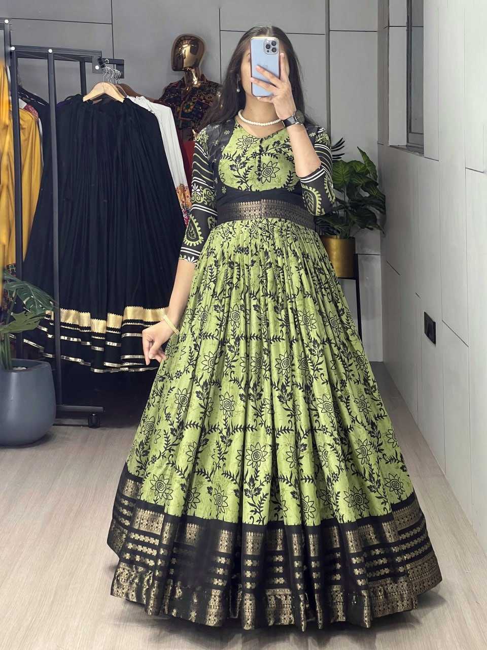 YNF Wholesale Soft Silk Party Wear Gowns RIN119 6001 | Surat Manufacturer