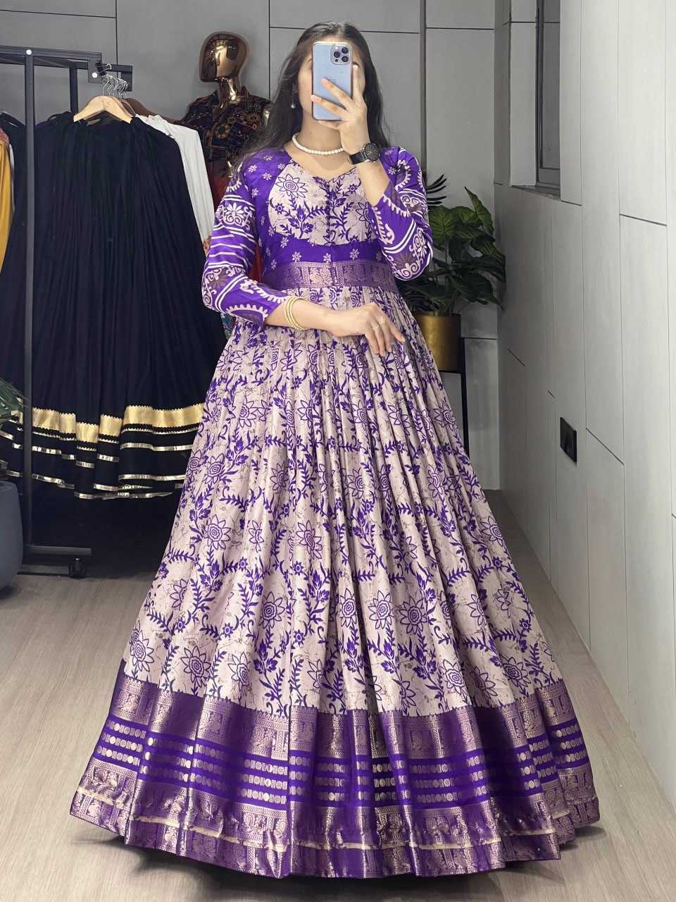 YNF Wholesale Soft Silk Party Wear Gowns RIN119 6001 | Surat Manufacturer