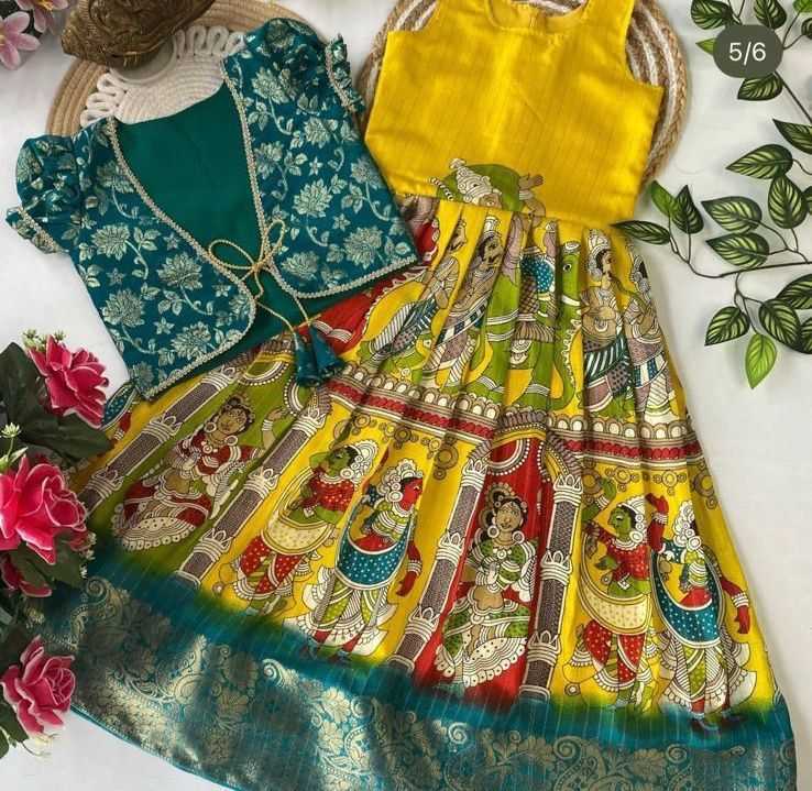 YNF Wholesale Banarasi Soft Silk Kids Gown RIN235 RAHUL | Surat Manufacturer