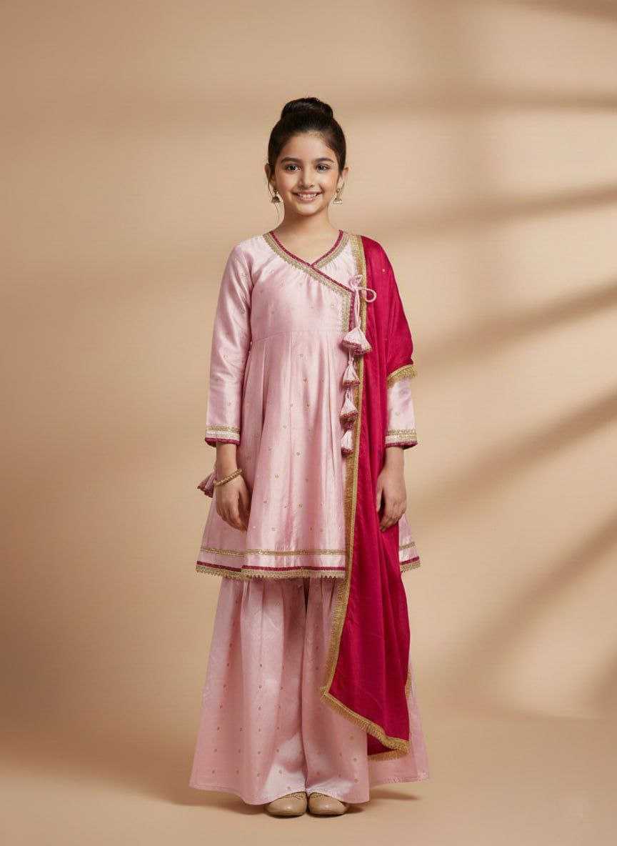 YNF Wholesale Chanderi Cotton    Kids Sharara KESH461 223 | Surat Manufacturer