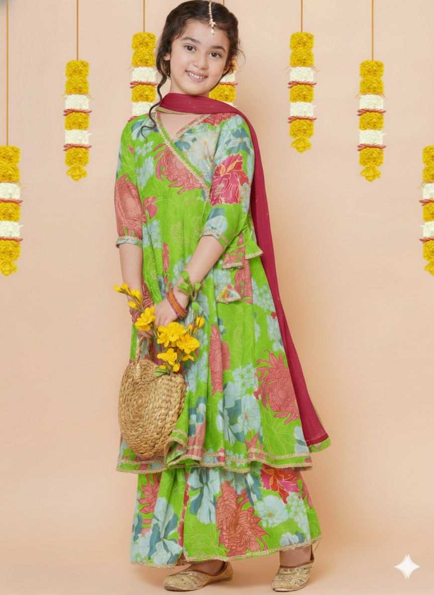 YNF Wholesale Chanderi Silk Kids Sharara KESH642 078 | Surat Manufacturer
